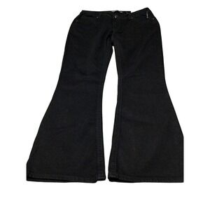 Telepatia Womens Low Rise Bootcut Jeans Black Fleur De Lis Sequin Size 11/30 NEW